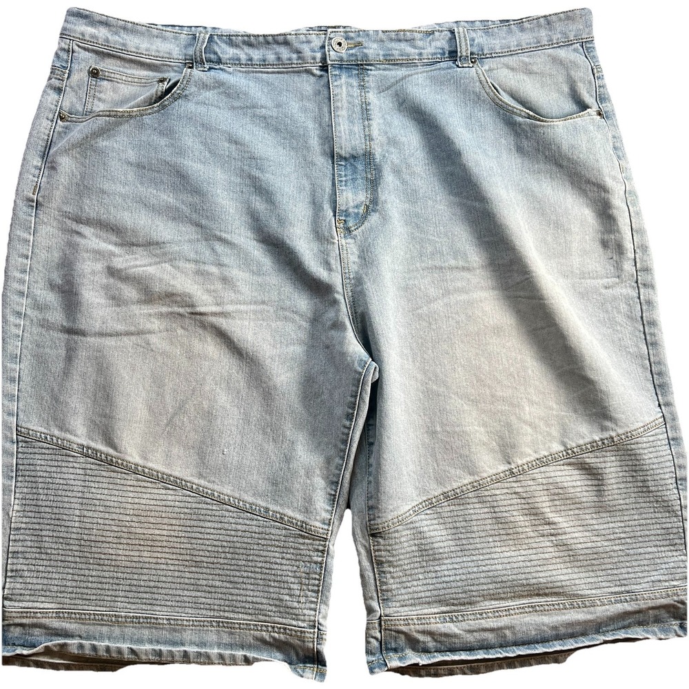 Y2K Royal Blue Jeans Bermuda Shorts Men's 52 Light Wash Cotton Skater Baggy Blue